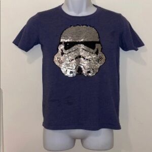 Star Wars Sequined Storm Trooper Graphic Tee Unisex Youth Large